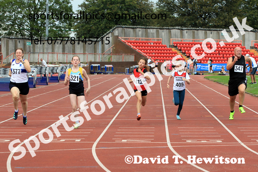 100 metres, Gateshead Tartan Games.  Photo: David T. Hewitson/Sports for All Pics